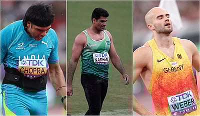 உலக தடகள சாம்பியன்ஸிப் ஈட்டி எறிதல்: ஒலிம்பியன் நீரஜ் சோப்ரா, அர்ஷத் நதீம் ஏமாற்றம்! 