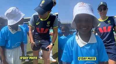 ஆந்திரச் சிறுமிக்கு தங்கள் நாட்டு வழக்கத்தைக் கற்றுத்தந்த ஆஸி. கேப்டன்..! வைரல் விடியோ! 