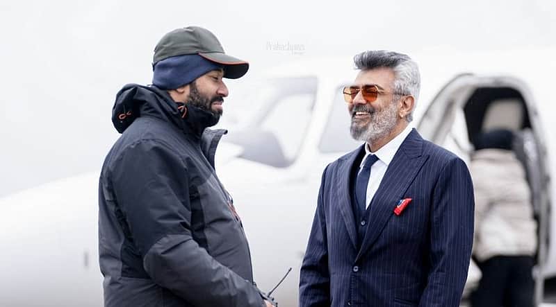 Director Adhik with actor Ajith.
