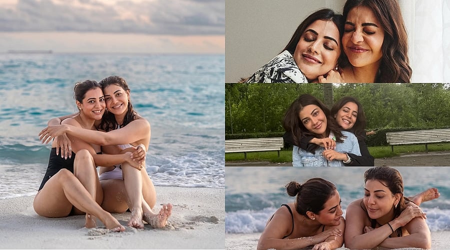 Kajal Aggarwal with sister Nisha Aggarwal.