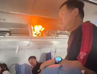 ஏர் சீனா விமானத்தின் கேபினில் திடீர் தீ விபத்து  