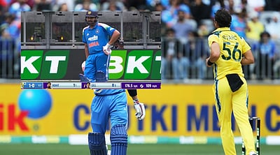 176.5 கி.மீ./மணி வேகத்தில் பந்து வீசிய ஸ்டார்க்..! மிரண்டுபோன ரோஹித் சர்மா! 