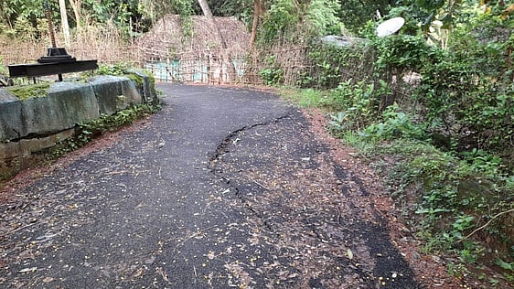 புதிதாக அமைக்கப்பட்ட சாலை சேதம்