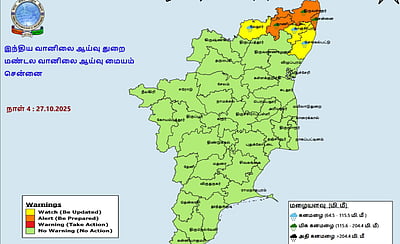 அக். 27ல் சென்னை உள்பட 3 மாவட்டங்களுக்கு ஆரஞ்சு எச்சரிக்கை!