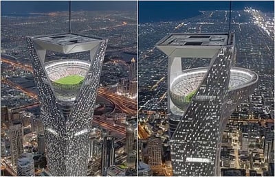 350 மீட்டர் உயரத்தில் கால்பந்து திடல்: செளதியின் கனவுத் திட்டம்! 