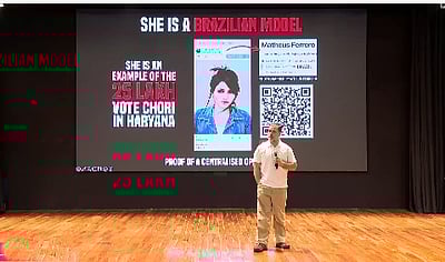 ஹரியாணா வாக்காளர் பட்டியலில் பிரேசில் பெண் மாடல் படம்! ராகுல் காந்தி