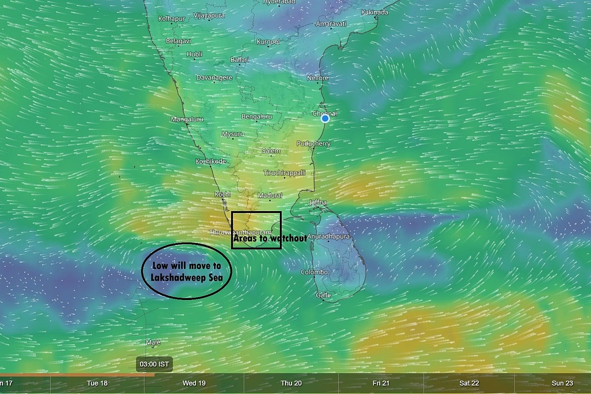 அரபிக்கடலை நோக்கி நகரும் புயல் சின்னம்! தென் தமிழகத்தில் மிக கனமழை பெய்யும்!