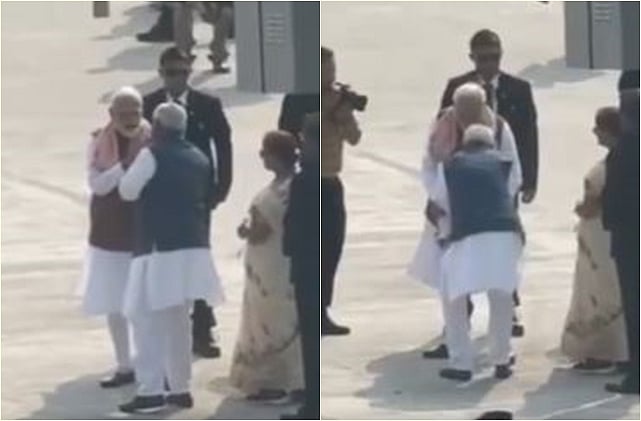 பிரதமர் மோடியின் காலில் விழ முயன்ற பிகார் முதல்வர்! - வைரல் விடியோ