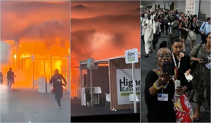 மத்திய அமைச்சர் கலந்துகொண்ட காலநிலை மாநாட்டு அரங்கில் தீ விபத்து! பலர் காயம்!