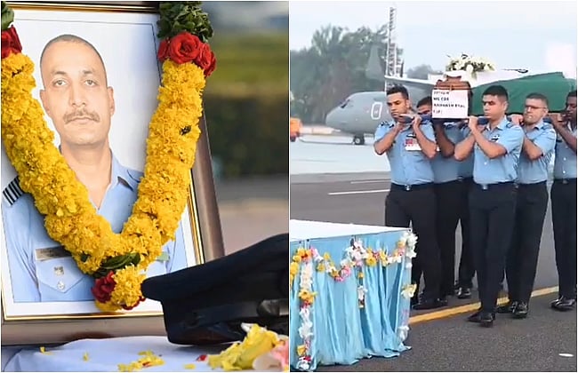 தேஜஸ் விபத்து: சூலூர் விமானப் படை தளத்தில் விங் கமாண்டர் உடலுக்கு அரசு மரியாதை!