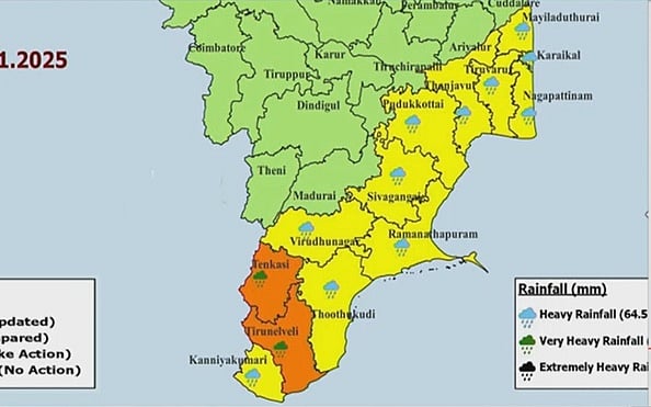 நெல்லை, தென்காசிக்கு இன்று ஆரஞ்சு எச்சரிக்கை!