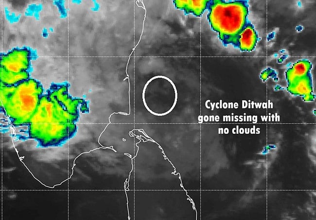 காற்றழுத்த தாழ்வு மண்டலமாக வலுவிழந்த டிட்வா புயல்!