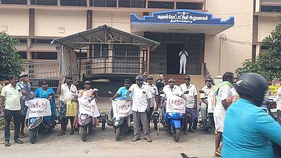 கோரிக்கைகளை வலியுறுத்தி
மாற்றுத்திறனாளிகள் ஆா்ப்பாட்டம்