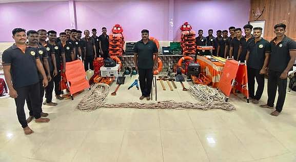 ஸ்ரீ பெரும்புதூா் அருகே பேரிடா் மீட்பு படை முகாம்