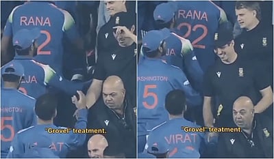 சர்ச்சைப் பேச்சு.! தெ.ஆப்பிரிக்க பயிற்சியாளரிடம் கைகுலுக்காமல் கடந்து சென்ற கோலி! - விடியோ