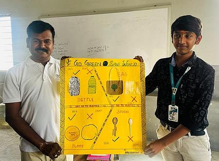 ஆல் வின்னா் ஏஞ்சல் கல்வி நிறுவனத்தில் நெகிழி ஒழிப்பு உறுதிமொழி ஏற்பு