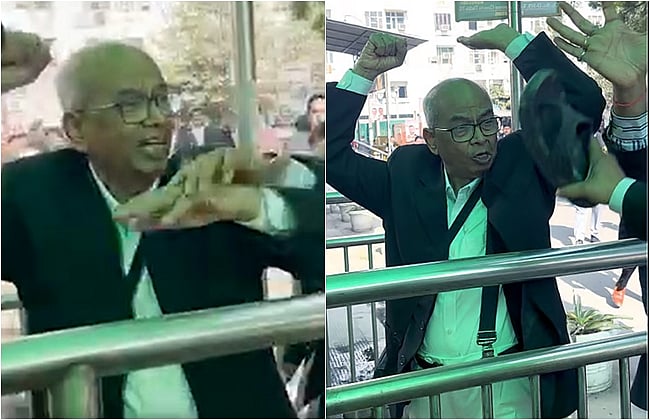 பி.ஆர். கவாய் மீது காலணி வீசியவரை காலணியால் தாக்கிய மர்ம நபர்கள்!