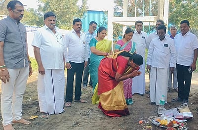 ரூ.17 லட்சத்தில் மேநீா் தேக்கத் தொட்டி கட்ட பூமி பூஜை