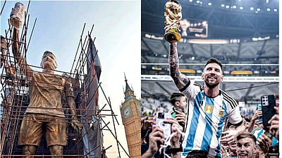 கொல்கத்தாவில் மெஸ்ஸிக்கு 70 அடி உயர பிரமாண்ட சிலை!