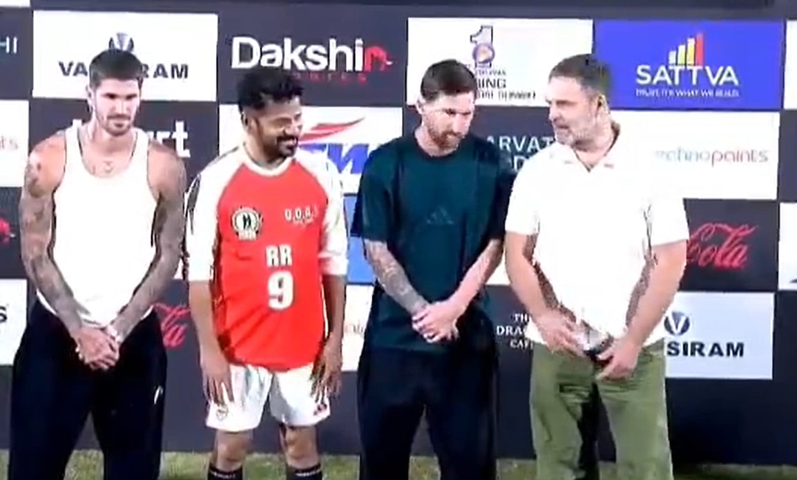 கால்பந்து ஜாம்பவான் மெஸ்ஸி - ராகுல் காந்தி சந்திப்பு  