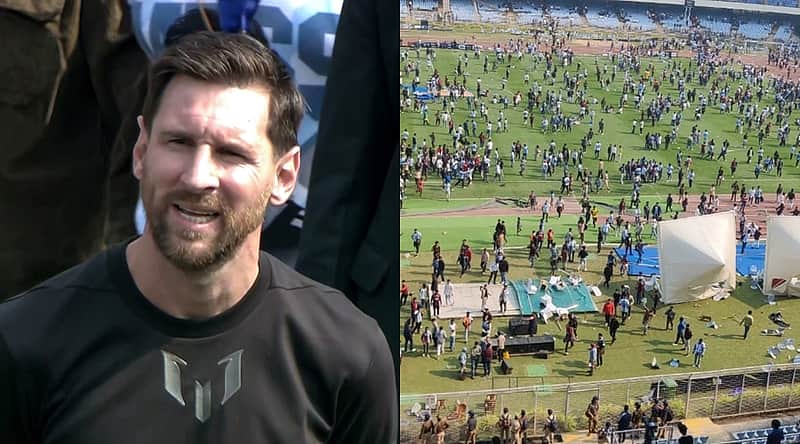 Messi and his fans at the Salt Lake Stadium.