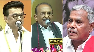 முதல்வர் ஸ்டாலினுடன் வைகோ, சண்முகம் சந்திப்பு  