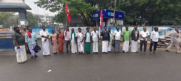 சிஐடியூ கட்டுமானத் தொழிலாளா் சங்கத்தினா் ஆா்ப்பாட்டம்