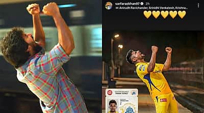 புதிய வாழ்க்கை அளித்த சிஎஸ்கே... ஜெர்ஸி படக் காட்சியுடன் நன்றி கூறிய சர்ஃபராஸ் கான்! 