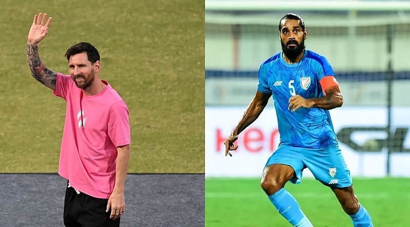 Lionel Messi, and Indian team captain Sandesh Jhingan.