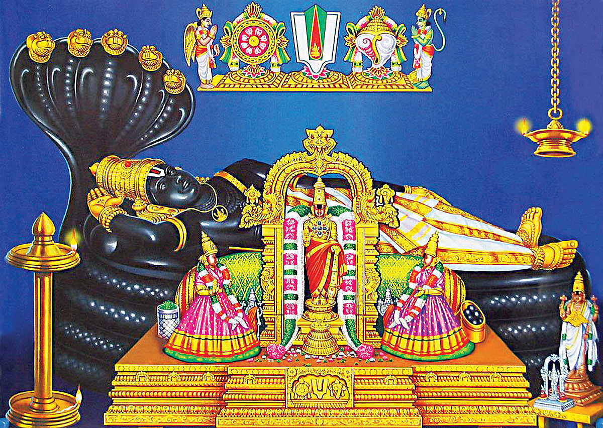 அர​வணை மேல் பள்ளி கொண்ட முகில் வண்​ணன்