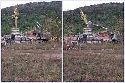 கம்போடியா - தாய்லாந்து மோதலில் பிரம்மாண்ட விஷ்ணு சிலை தகர்ப்பு! வலுக்கும் கண்டனம்!