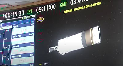 வெற்றிகரமாக விண்ணில் நிலைநிறுத்தப்பட்டது எல்விஎம்-3 எம்6 ராக்கெட்!