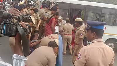 அண்ணா அறிவாலயம் முன் தூய்மைப் பணியாளர்கள் மீண்டும் போராட்டம்! 