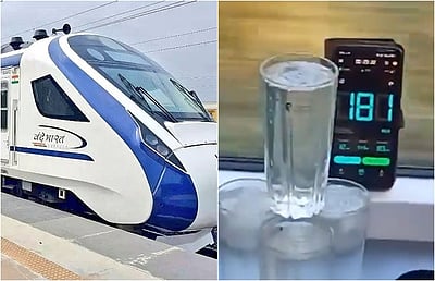 180 கி.மீ. வேகத்திலும் சிந்தாத நீர்! அமைச்சர் பகிர்ந்த வந்தே பாரத் ரயில் விடியோ!