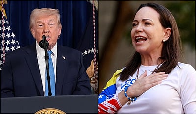 அமைதிக்கான நோபல் பரிசை டிரம்பிடம் வழங்கிய வெனிசுவேலாவின் மச்சாடோ!