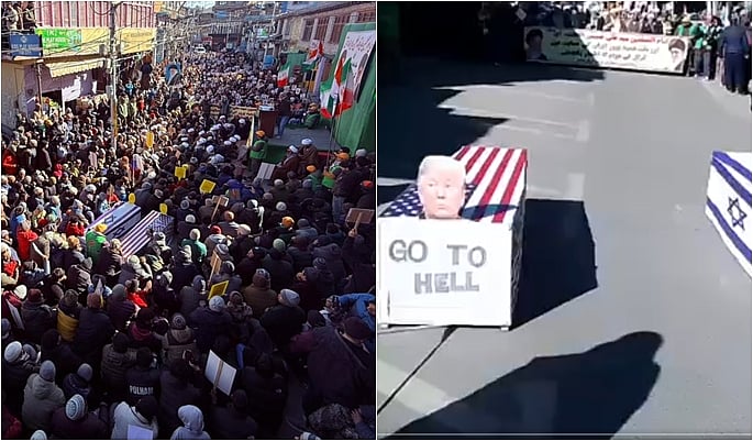 டிரம்ப், நெதன்யாகுவுக்கு சவப்பெட்டி... ஈரானுக்கு ஆதரவாக லடாக்கில் போராட்டம்!