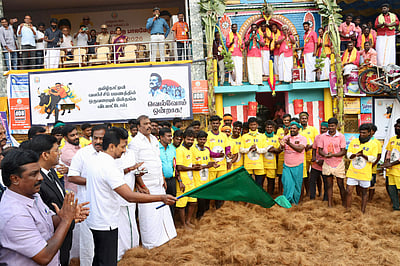 பாலமேட்டில் உதயநிதி ஸ்டாலின்.. கொடியசைத்து ஜல்லிக்கட்டுப் போட்டியை தொடங்கி வைத்தார்!