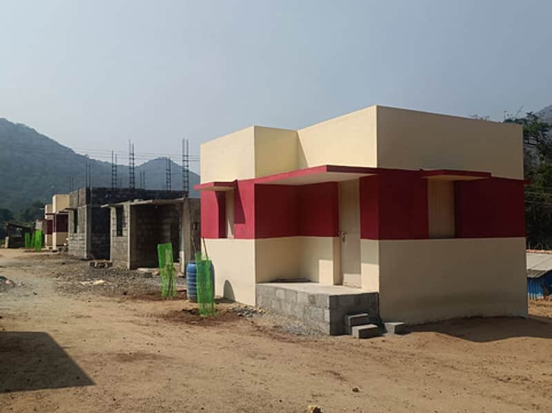 19.01.2026: Coimbatore: The row houses built under the PM JANMAN scheme at Mangarai Tribal hamlet in Coimbatore are left incomplete and the toilet roo
