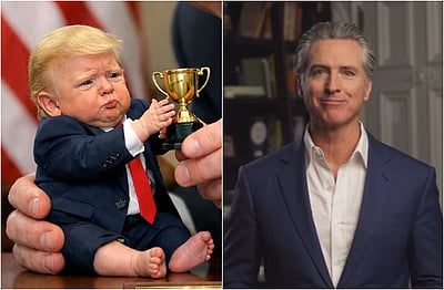 ஓராண்டு ஆட்சி! குட்டி டிரம்ப்புக்கு அமைதிக்கான பரிசு வழங்கி கலிஃபோர்னியா ஆளுநர் கிண்டல்!