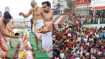 வெகுவிமர்சையாக நடைபெற்ற நவசபரி ஐயப்பன் கோயில் மகா கும்பாபிஷேகம்!