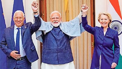 93% இந்தியப் பொருள்களுக்கு வரியில்லை- ஐரோப்பிய யூனியனுடன் தடையற்ற வா்த்தக ஒப்பந்தம்