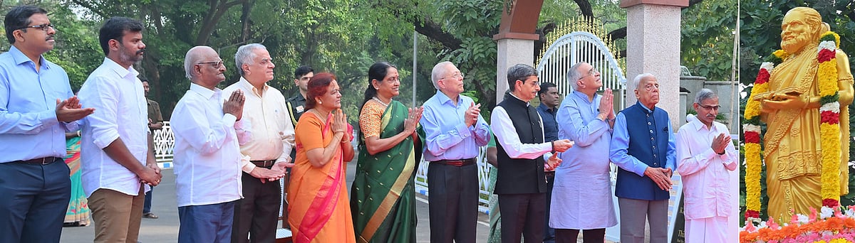 ஆளுநா் மாளிகையில் கம்பா் சிலை திறப்பு