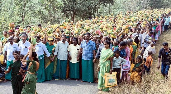 பால்குடம் எடுத்து வந்த பக்தா்கள்.