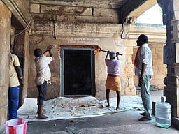 பொன்னமராவதி சோழீசுவரா் கோயிலில் திருப்பணிகளை விரைந்து முடிக்கக் கோரிக்கை