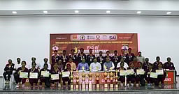 குமாரபாளையம் எக்ஸல் கல்லூரியில் தேசிய ஜூனியா் பூப்பந்தாட்ட போட்டி