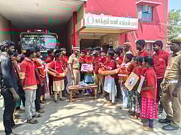 திருப்பூா் தெற்கு தீயணைப்பு நிலையத்தில் போதையில்லா தமிழ்நாடு விழிப்புணா்வு