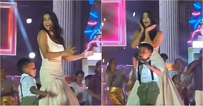 பேபிமா... பூஜா ஹெக்டேவை ஆச்சரியப்படுத்திய சிறுவன்!