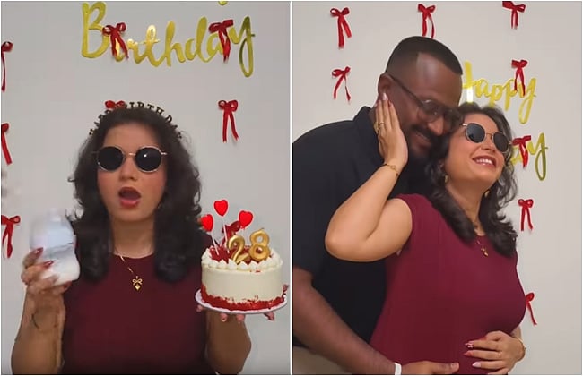 கணவருடன் நடிகை சுஷ்மா நாயர்