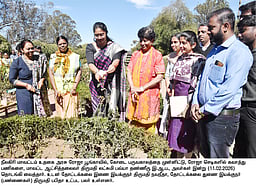 ரோஜா கண்காட்சிக்காக கவாத்து செய்யும் பணி: ஆட்சியா் தொடங்கிவைத்தாா்