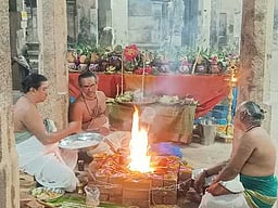 அம்பை காசிநாத சுவாமி கோயிலில் பாலாலய திருப்பணி பூஜை